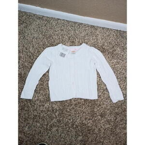 Gymboree Girls and Toddler Long Sleeve Cable Knit Cardigan Sweater, White, 3T
